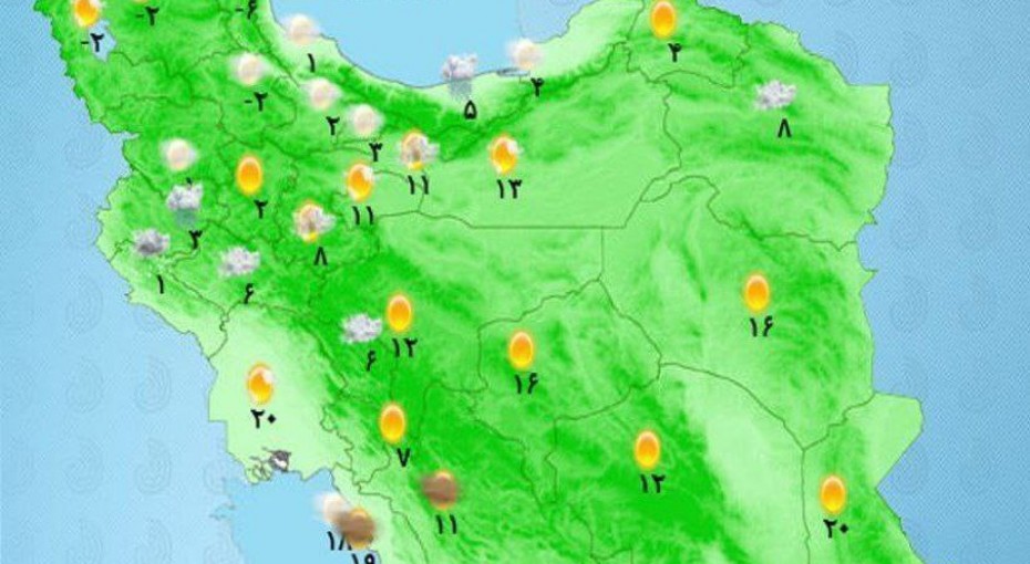 بارش پراکنده در برخی نقاط کشور