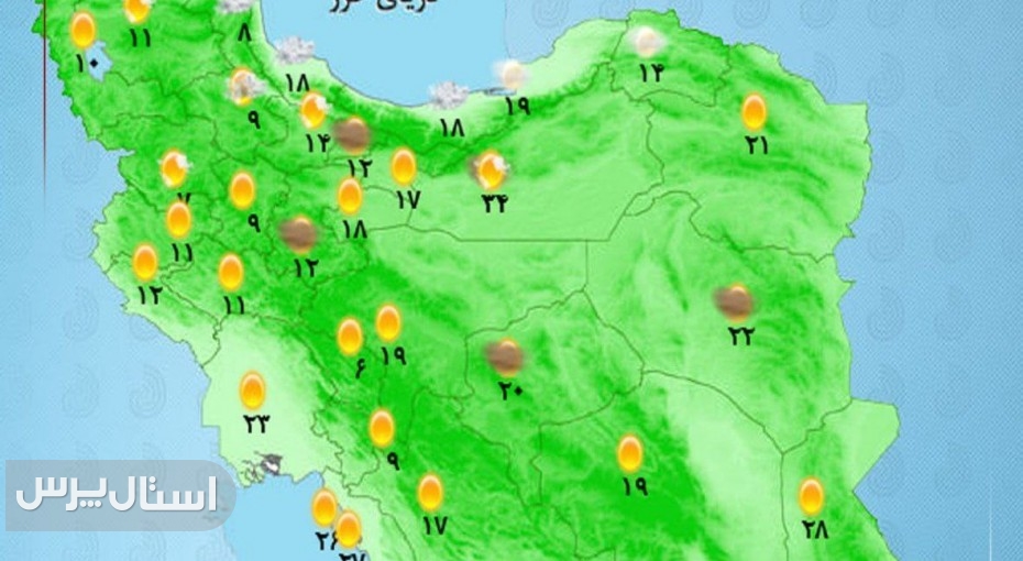 رگبار پراکنده در غرب و شرق کشور