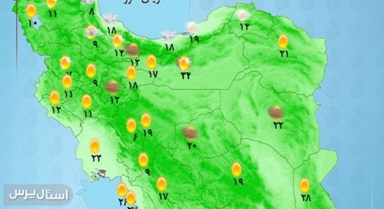 رگبار پراکنده در غرب و شرق کشور