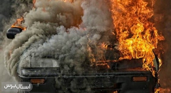 واژگونی و آتش سوزی یک سواری در محور نیکشهر - ایرانشهر جان ۳نفر را گرفت