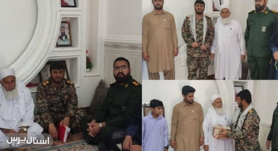 دیدار فرمانده سپاه نیکشهر با خانواده فرمانده بسیجی فقید دادکریم شهنویی